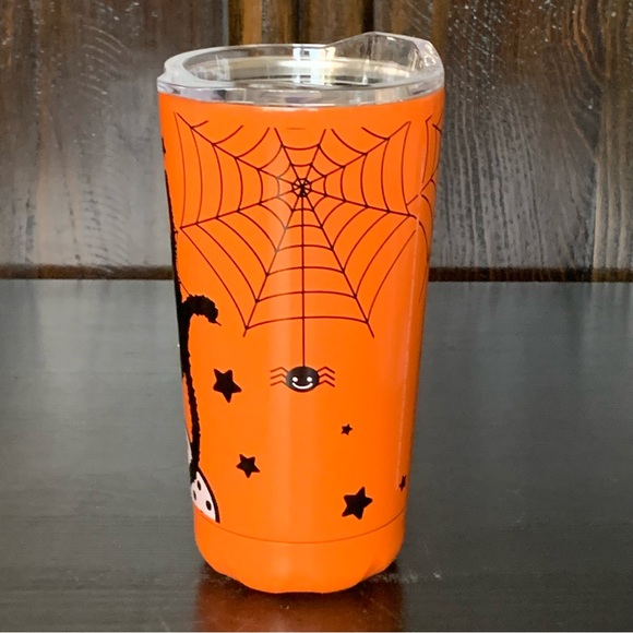 Hello Kitty in Black Cat Costume Stainless Steel Halloween Tumbler - Spider Web - Picture 5 of 10